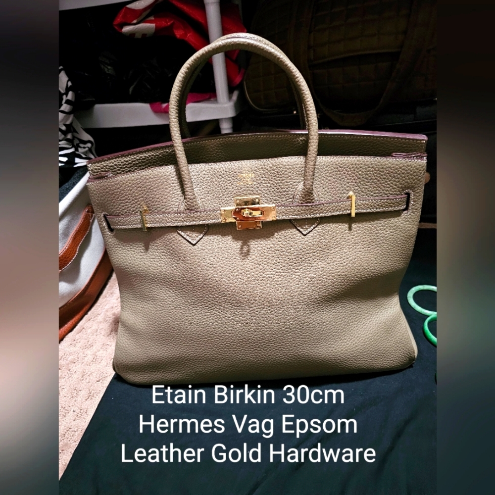 AUTHENTIC GREY BIRKIN HERMES BAG 30CM